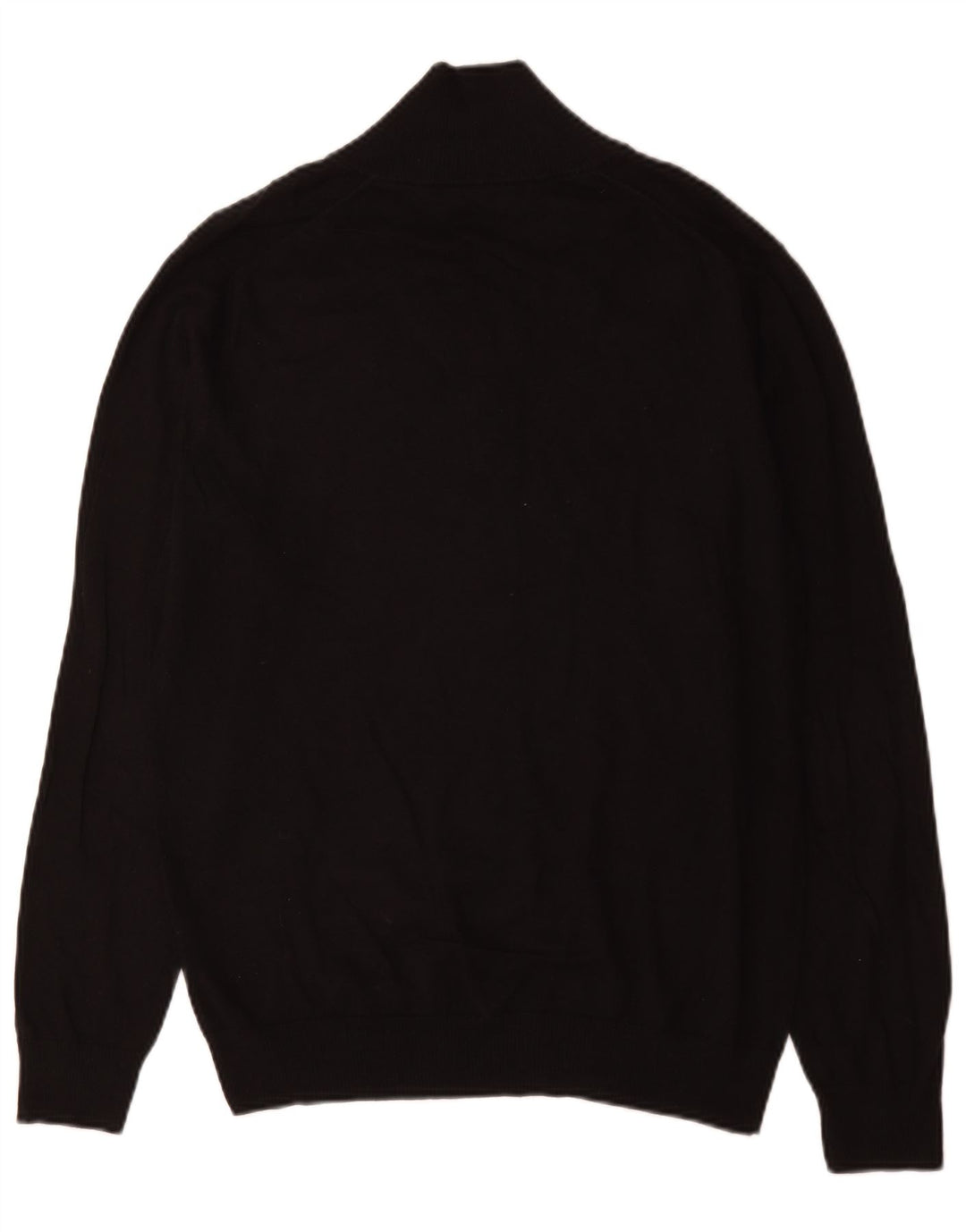 Reiss Herre Button Neck Jumper Sweater Stor Sort Bomuld