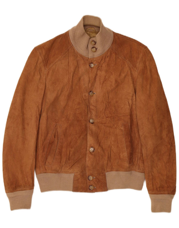 Vintage Bomber Ruskindsjakke til mænd IT 46 XS Brun