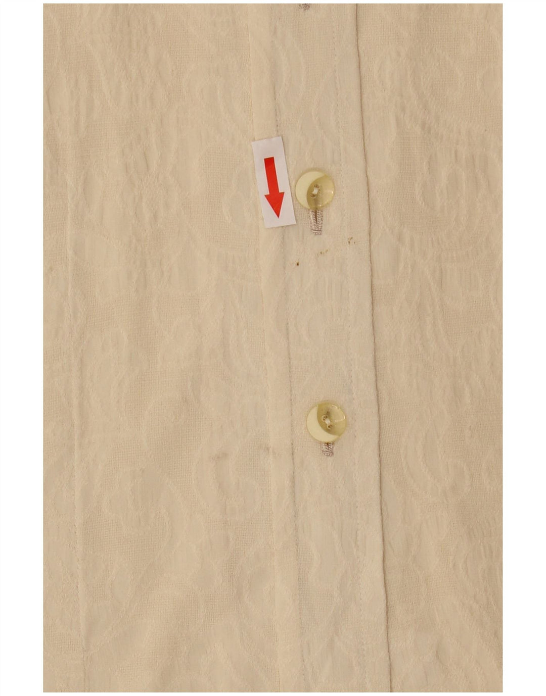 Vintage Dame Gennemsigtig Skjorte Bluse UK 14 Medium Beige