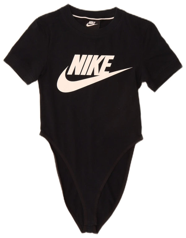 Nike Grafisk Bodysuit til kvinder UK 6 XS Sort Bomuld