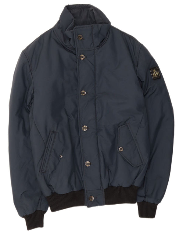 Refrigiwear Herre Bomber Jacket UK 40 Large Navy Blue Colourblock Polyamid