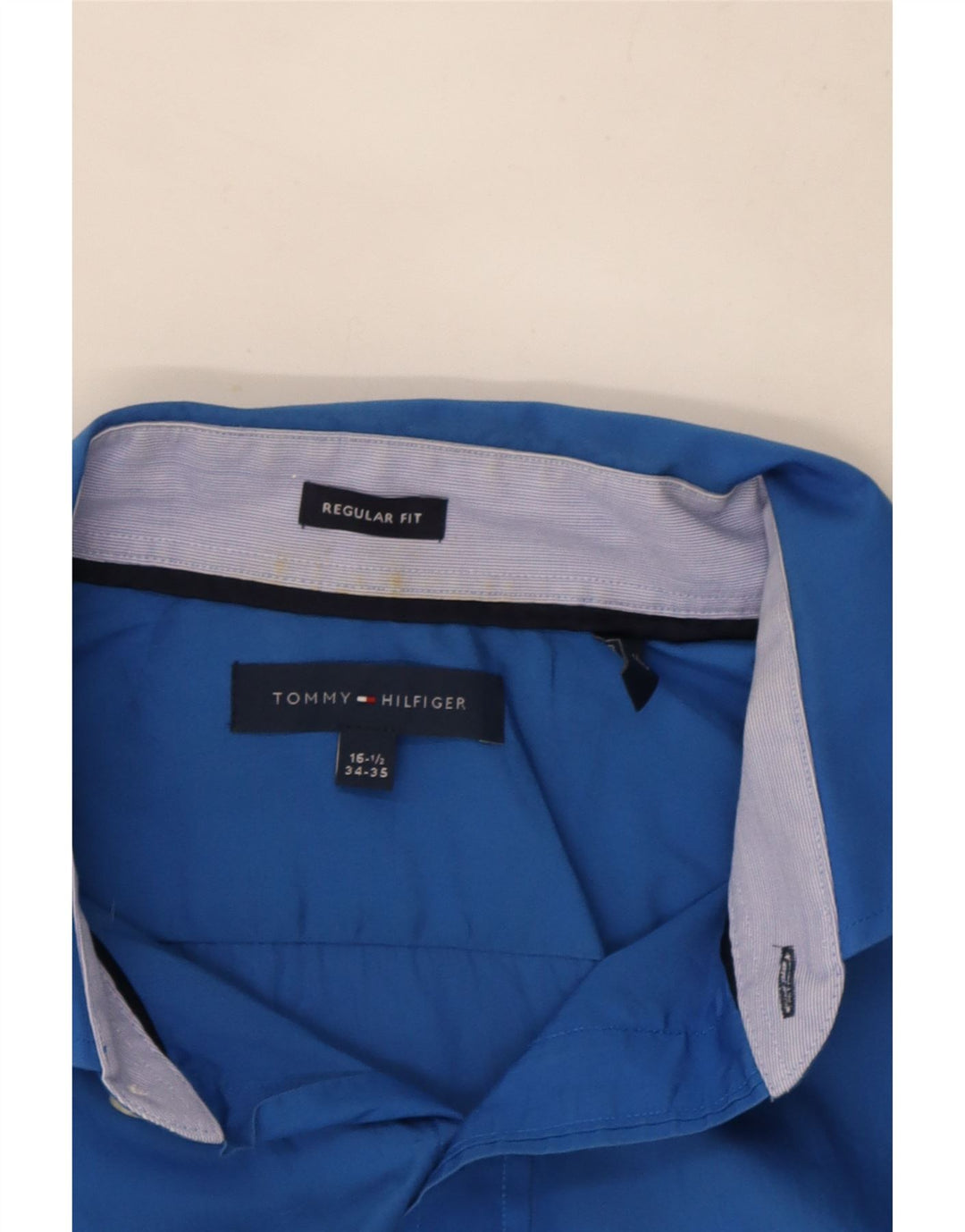 Tommy Hilfiger Herre Regular Fit skjorte str. 16 1/2 Large Blue