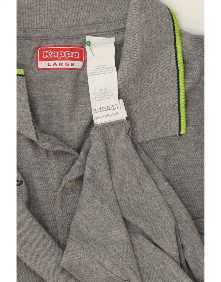 Kappa Langærmet Polo Shirt til mænd Stor grå stribet bomuld