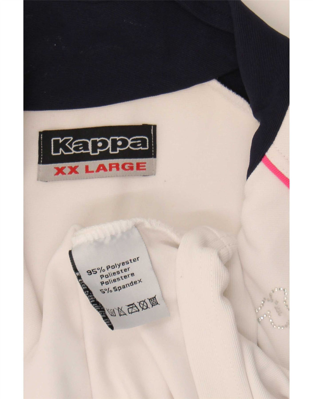Kappa træningsdragt topjakke til kvinder UK 20 2XL Hvid Colourblock Polyester