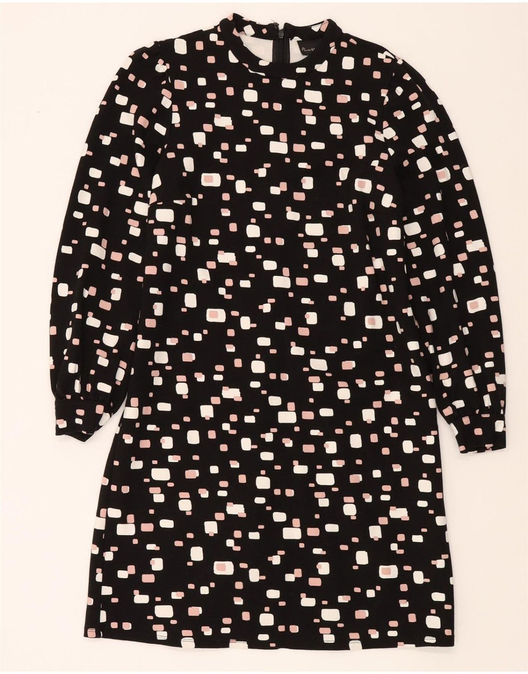 PHASE EIGHT Womens Long Sleeve Tent Dress UK 12 Medium Black Geometric Vintage Phase Eight and Second-Hand Phase Eight from Messina Hembry 