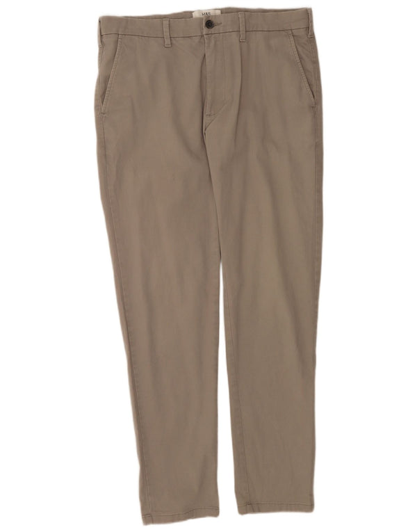 Marks & Spencer Herre Slim Fit Chinobukser W34 L31 Grå Bomuld