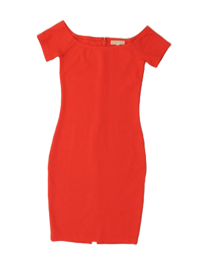 MICHAEL KORS Womens Off Shoulder Bodycon Dress UK 10 Small Red Vintage Michael Kors and Second-Hand Michael Kors from Messina Hembry 