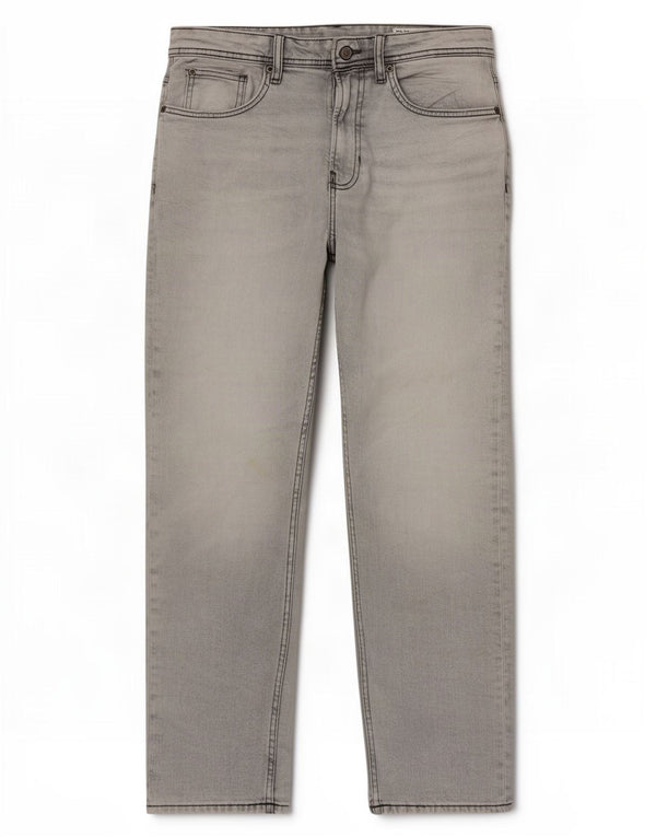 Zara Dame Straight Jeans EU 36 XS W26 L28 Grå Bomuld