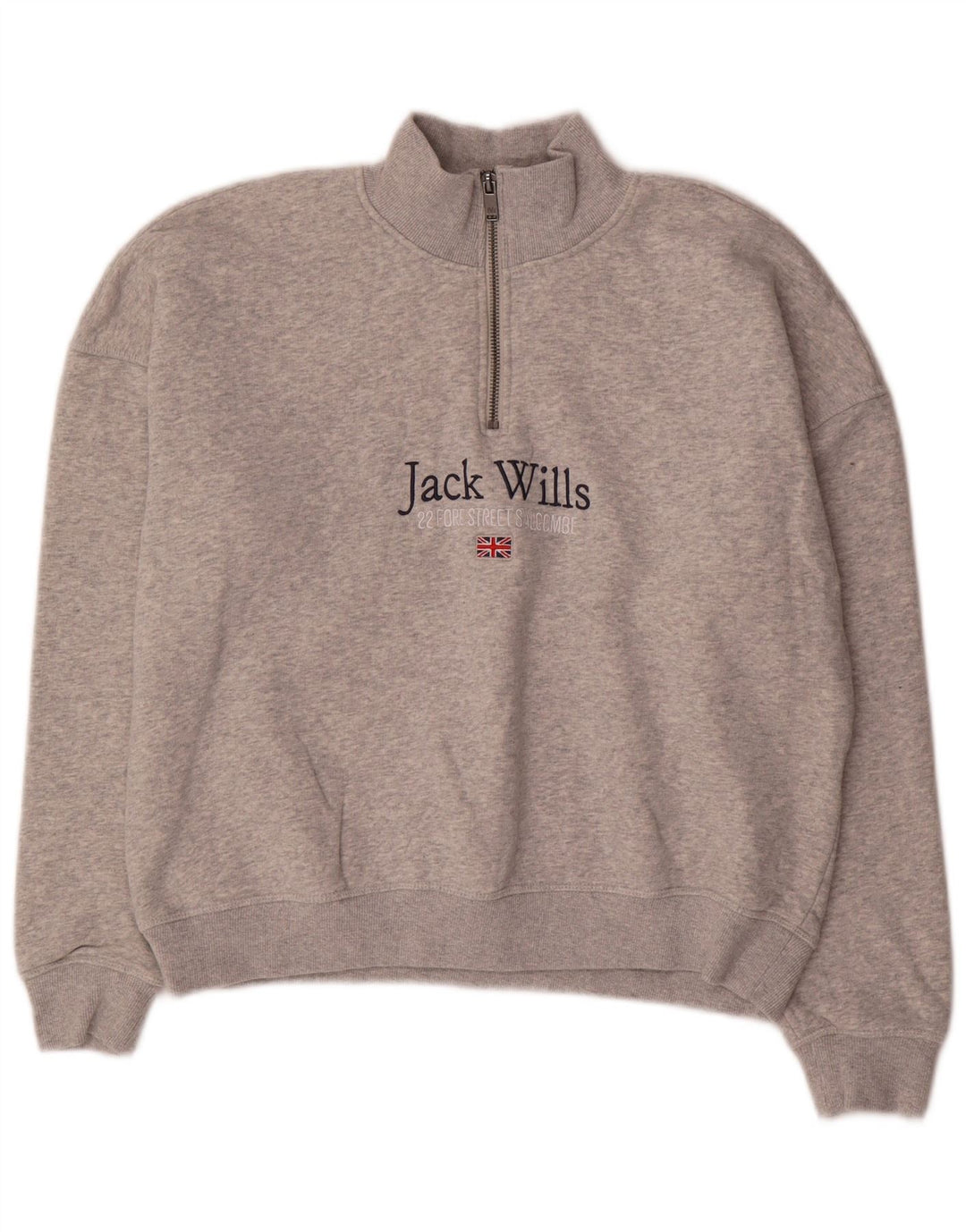 Jack Wills Dame Oversized Grafisk Sweatshirt Jumper UK 10 Lille Grå