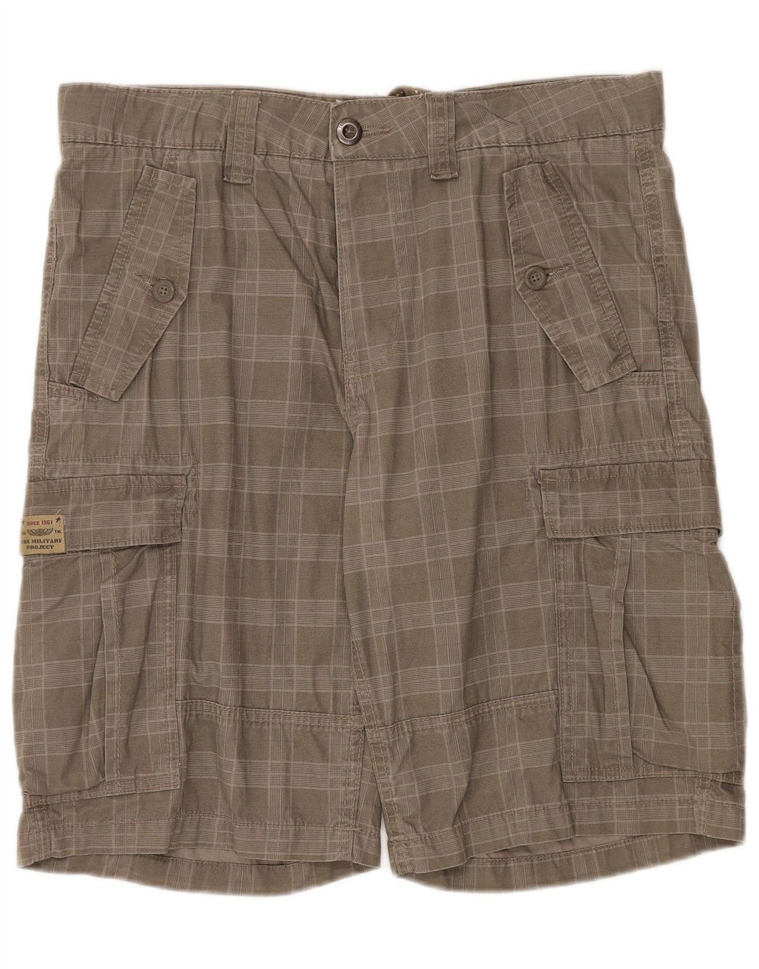 Vintage Herre Cargo Shorts IT 50 Large W36 Khaki Ternet Bomuld