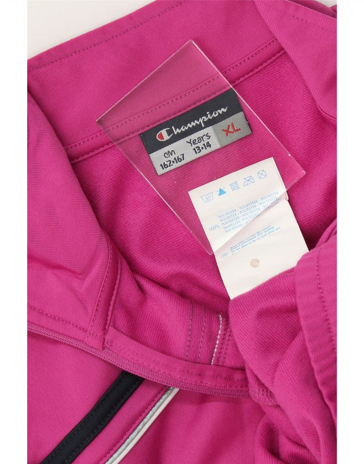 CHAMPION Girls Tracksuit Top Jacket 13-14 Years XL Pink Polyester Vintage Champion and Second-Hand Champion from Messina Hembry 
