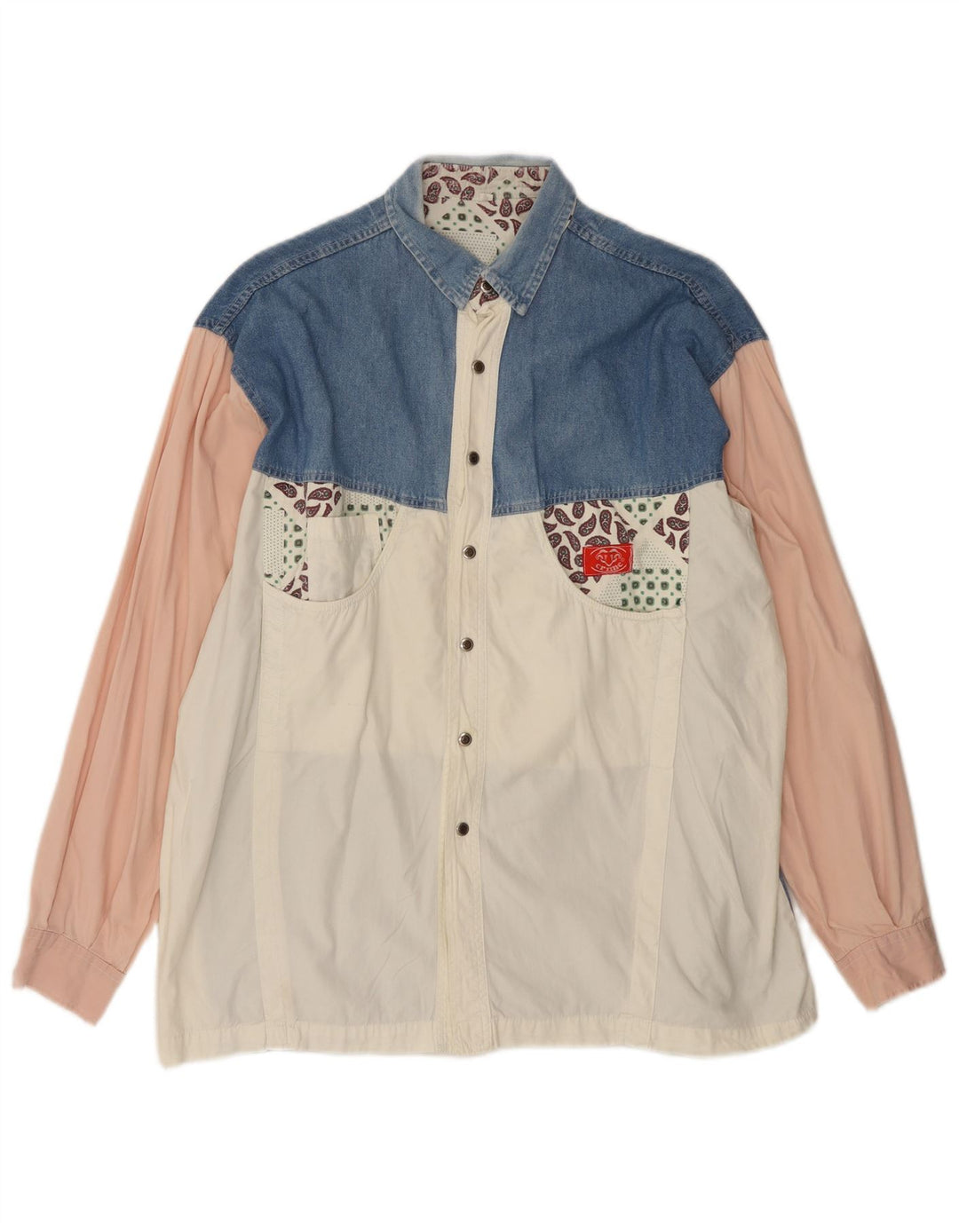 VINTAGE Herreskjorte Medium Beige Colourblock