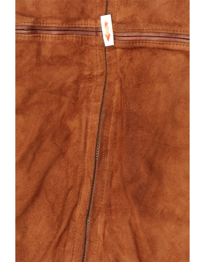 NINO Bomber Ruskindsjakke til mænd UK 38 Medium Brun Læder