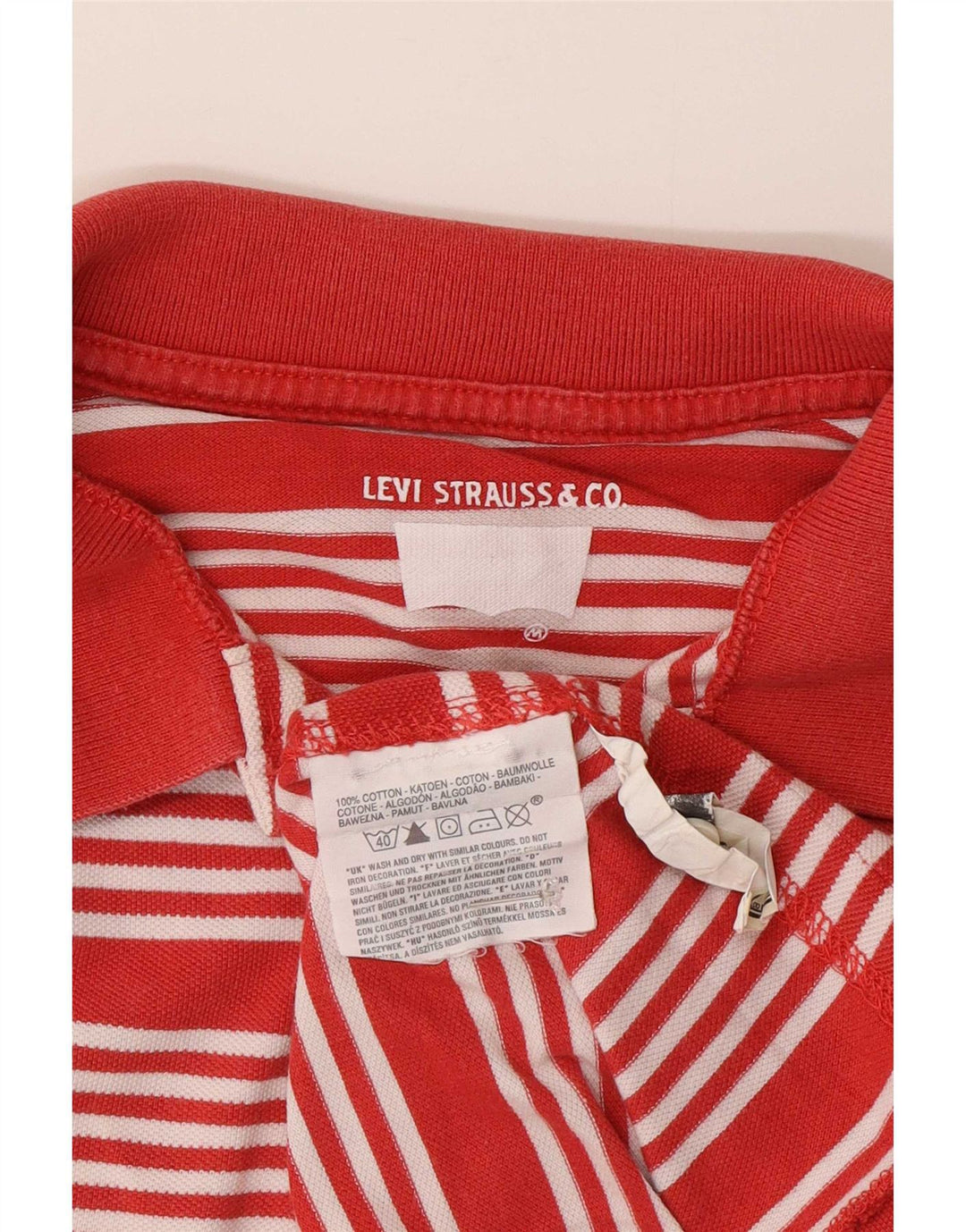 Levi's herre poloshirt Medium rødstribet bomuld