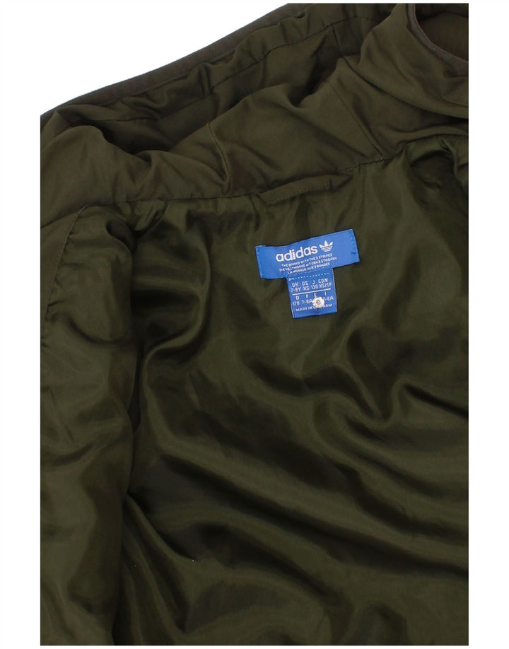 Adidas drenge hættepolstret jakke 7-8 år Khaki Polyester