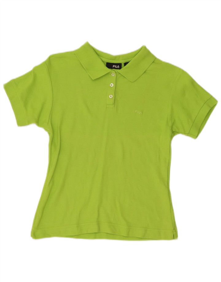 Fila Womens Crop Polo Shirt UK 12 Medium Green Bomuld