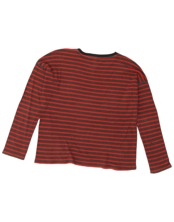 Zara Womens Top Long Sleeve UK 14 Medium Red Striped
