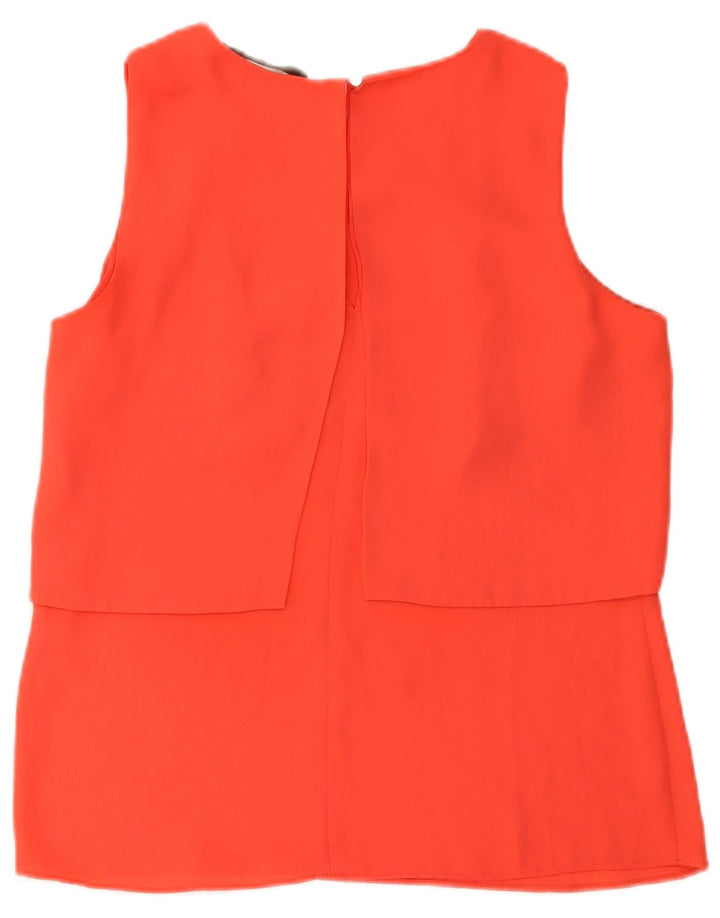 Zara Dame ærmeløs bluse Top UK 12 Medium Orange