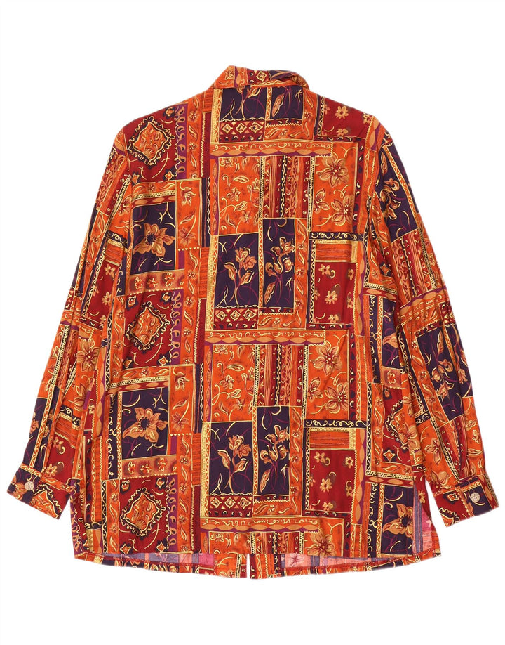 David Jones skjortebluse til kvinder US 12 Stor flerfarvet patchwork viskose
