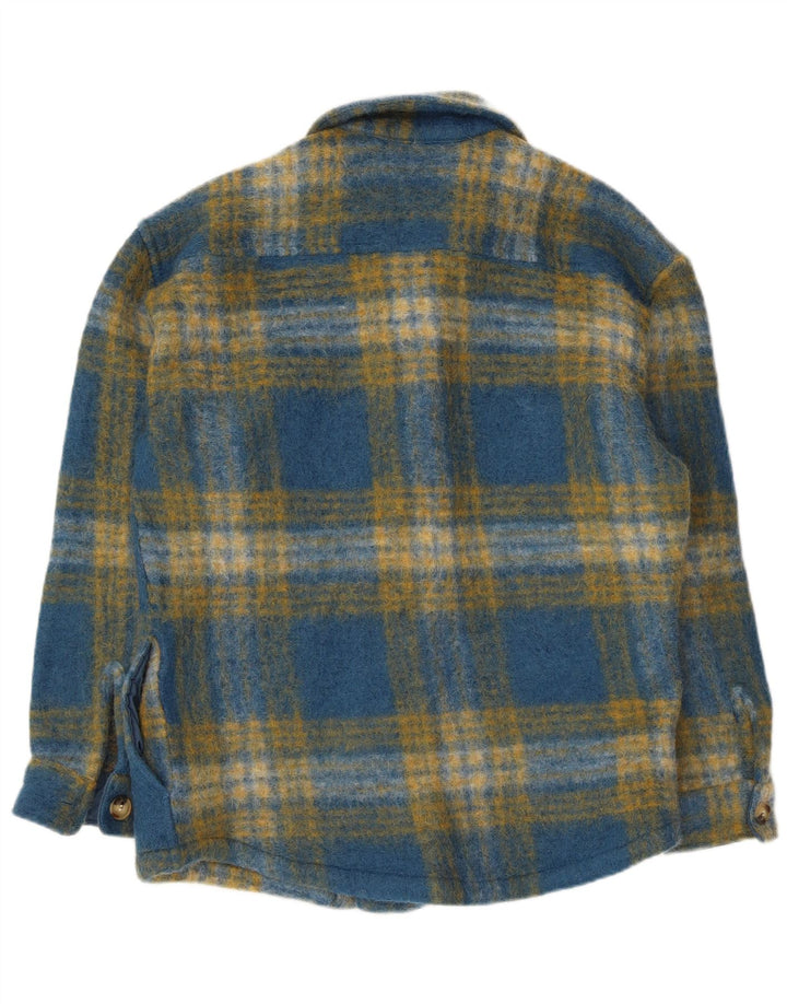 Zara Herre Overshirt Flanellskjorte Stor Blå Plaid