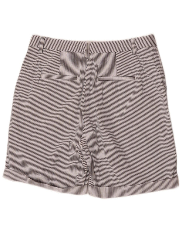 Marks & Spencer Chino Shorts til kvinder UK 10 Small W28 White Pinstripe Bomuld