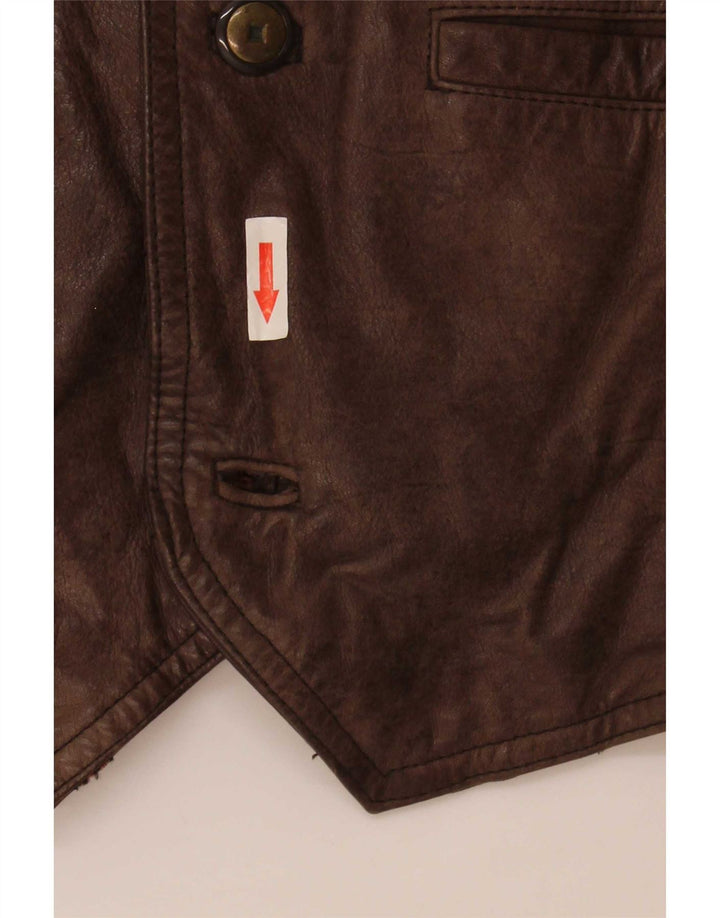 Vintage herre lædervest IT 58 2XL Brun