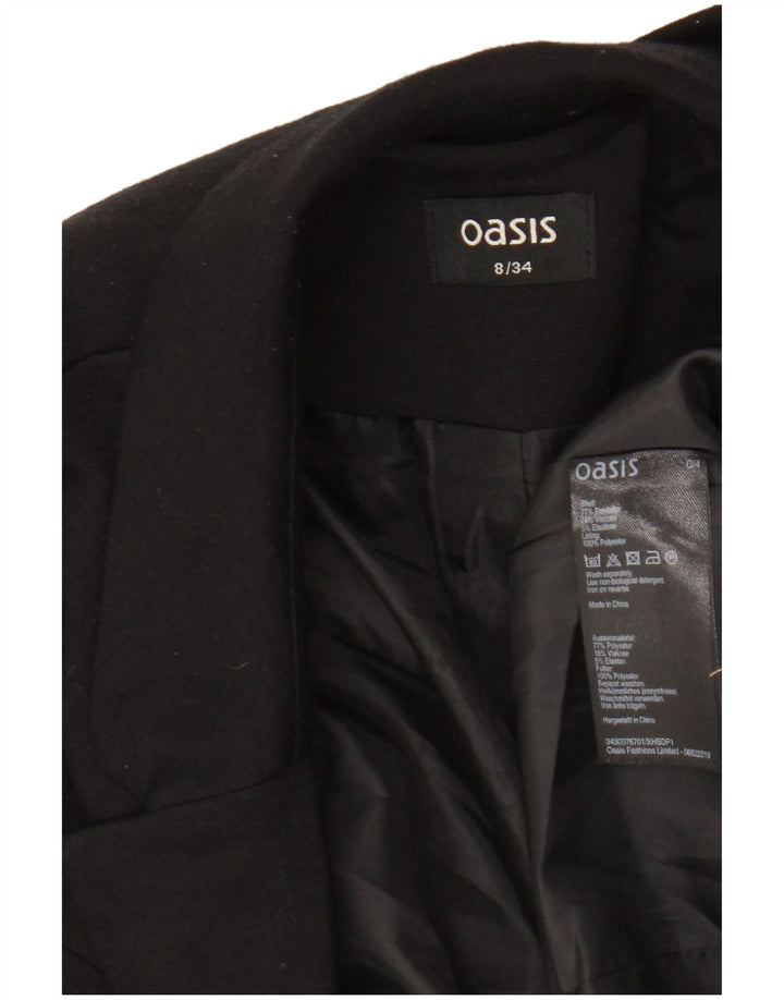 Oasis Womens Open Blazer Jacket UK 8 Small Black Polyester