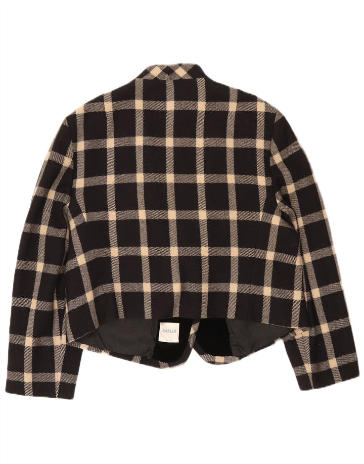 Basler Dame 1 Knap Blazer Jacket UK 18 XL Sort Ternet Uld