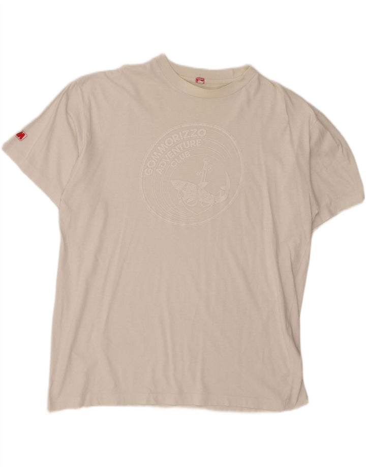 SLAM Herre Grafisk T-Shirt Top 2XL Hvid