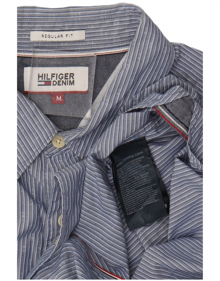 Tommy Hilfiger Herre Regular Fit skjorte Medium blå stribet bomuld
