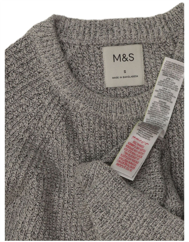 Marks & Spencer Herre sweater med rund hals, lille grå polyamid