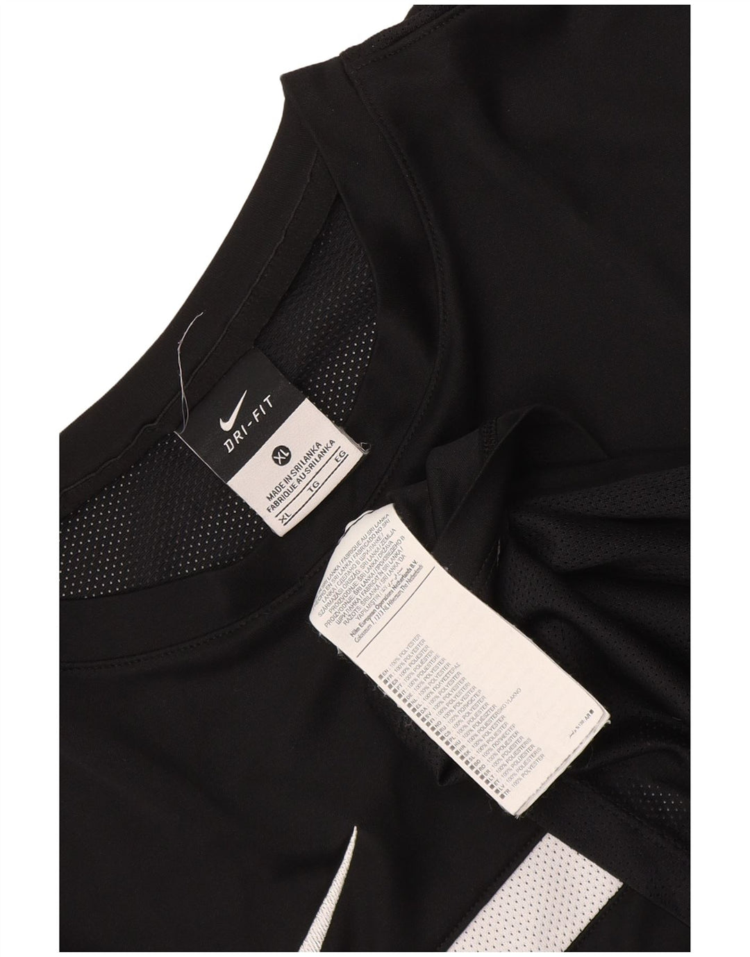 Nike Herre Dri Fit T-Shirt Top XL Sort Colourblock Polyester