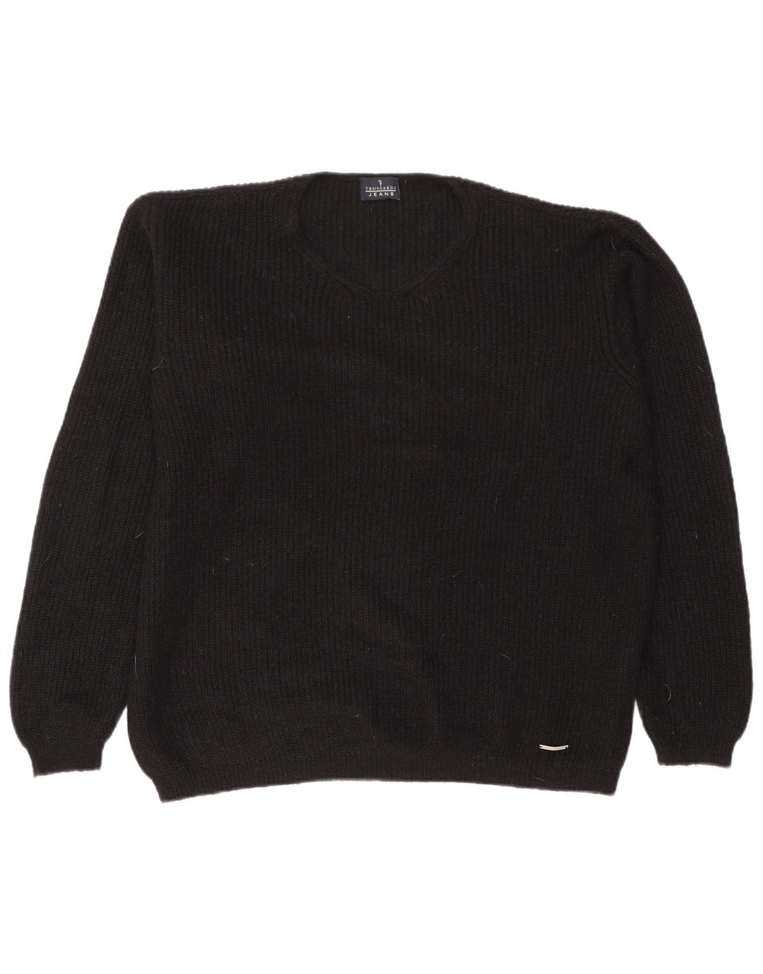 Trussardi Herre V-hals sweater Stor sort polyamid
