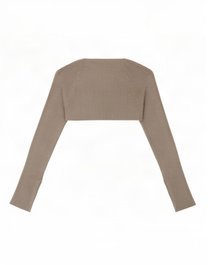 Zara Womens Crop Open Bolero Top UK 12 Medium Grå