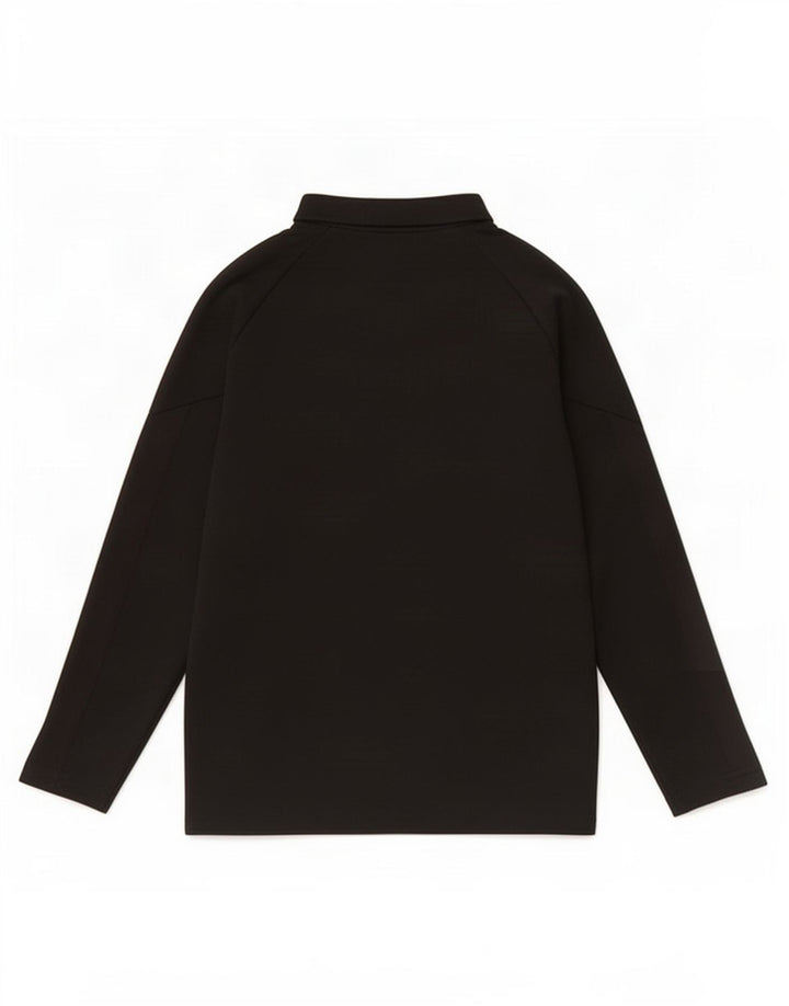 Puma Boys Zip Neck Pullover Træningsdragt Top 7-8 år Sort Polyester