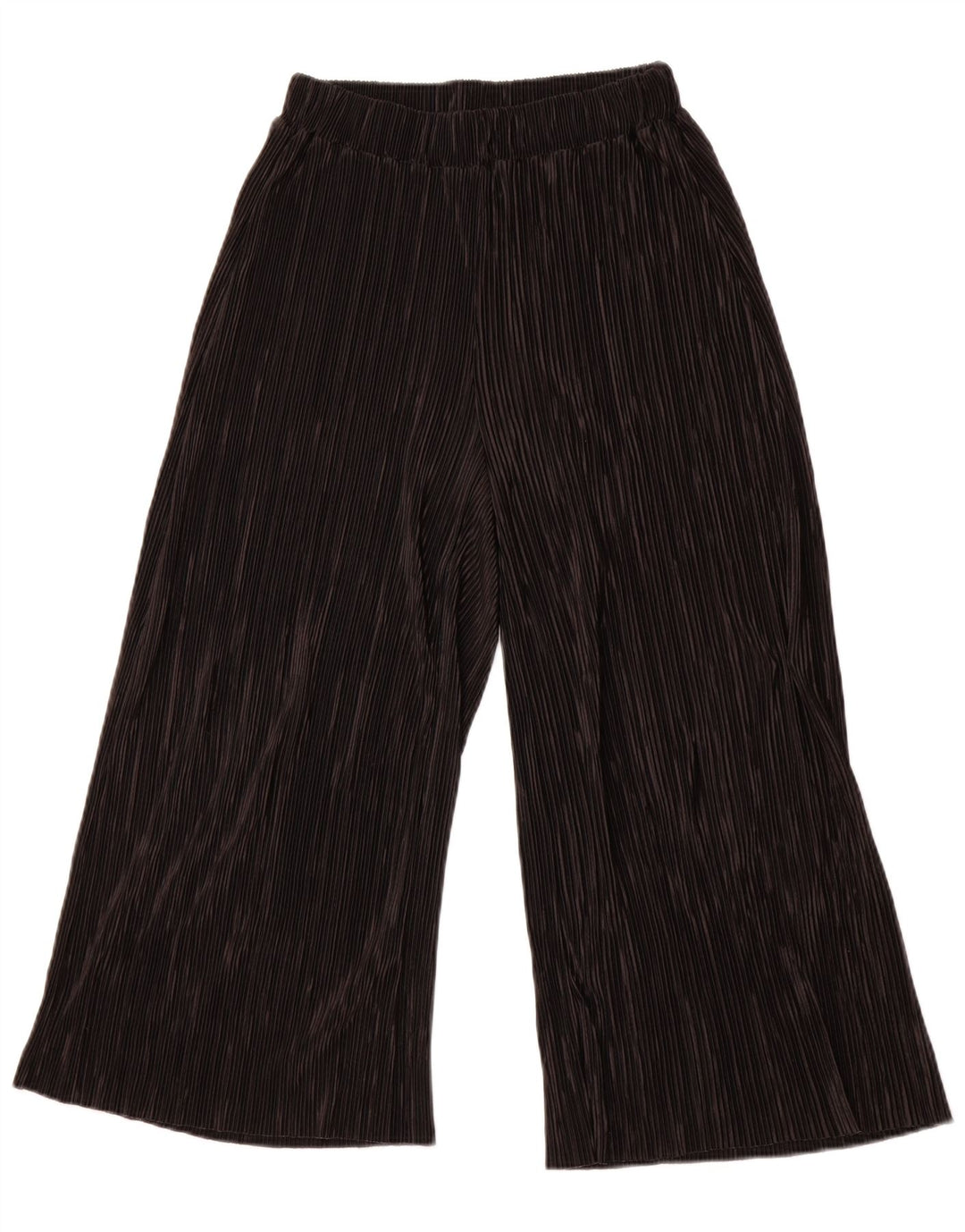 ZARA Capribukser med brede ben til kvinder XS W24 L23 Sort polyester