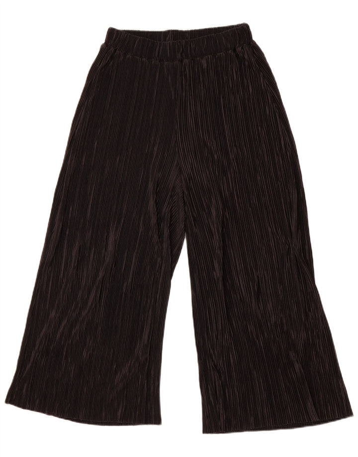 ZARA Capribukser med brede ben til kvinder XS W24 L23 Sort polyester