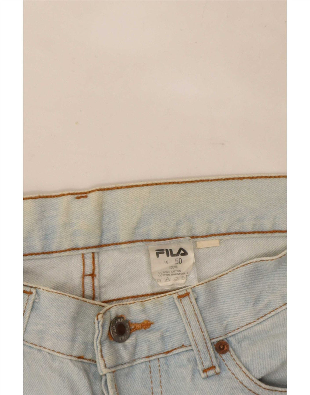 Fila Herre Straight Jeans IT 50 Large W32 L32 Blå Bomuld