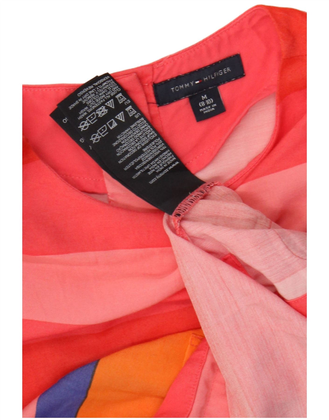 TOMMY HILFIGER Pigebluse Top 8-9 år Medium rødstribet viskose