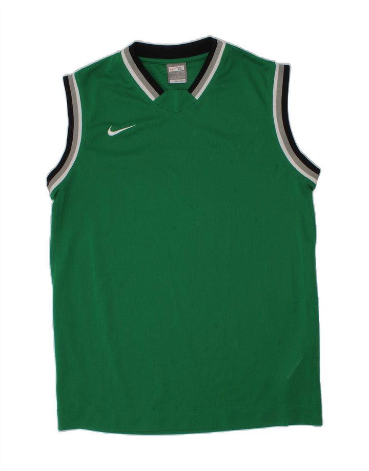 NIKE Boys Vest Top 13-14 Years XL Green Polyester Vintage Nike and Second-Hand Nike from Messina Hembry 