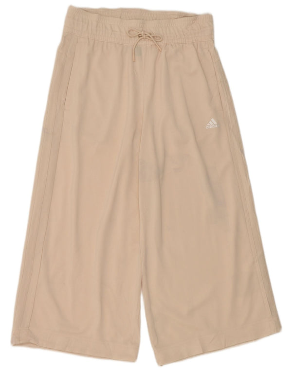 Adidas Capri træningsdragtbukser til kvinder UK 8/10 Small Beige Polyester