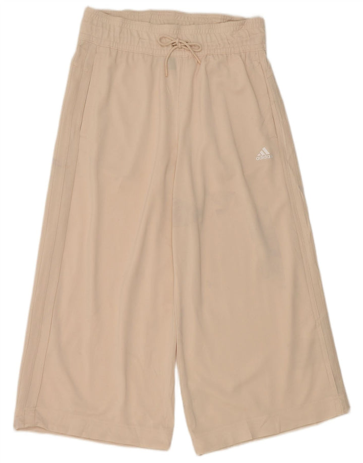 Adidas Capri træningsdragtbukser til kvinder UK 8/10 Small Beige Polyester