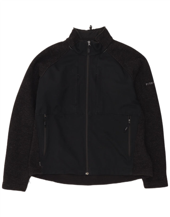 COLUMBIA Herre Titanium træningsdragt Topjakke XL Marineblå Colourblock Uld