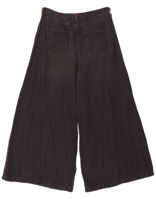 Marks & Spencer Dame Jeans med brede ben UK 14 Large W32 L27 Sort Bomuld