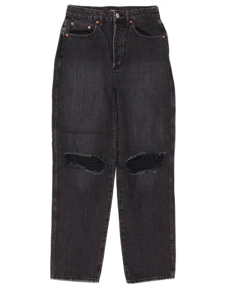 Lee Womens Distressed Tapered Jeans Large W28 L27 Black Bomuld
