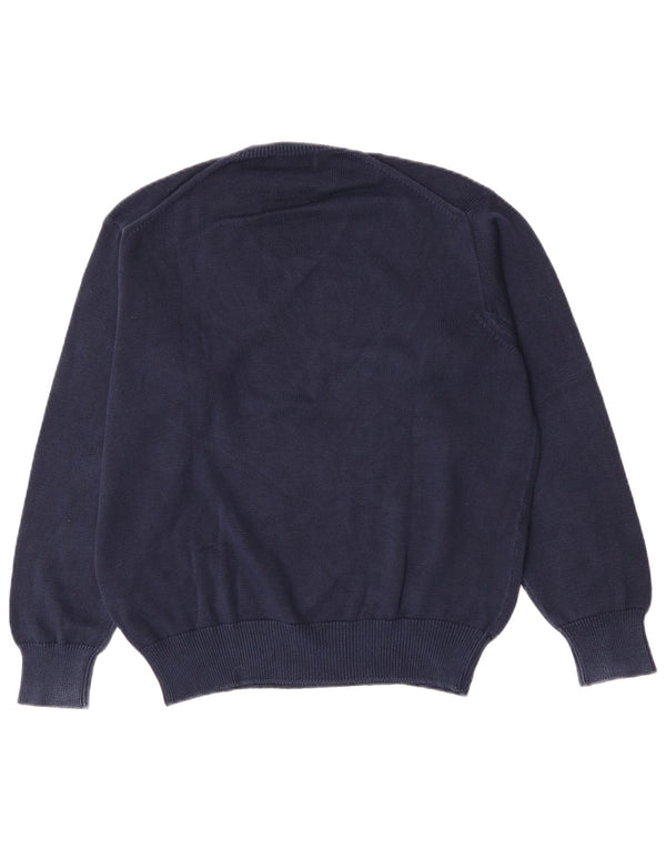 Valentino Herre V-hals sweater IT 46 Lille marineblå bomuld
