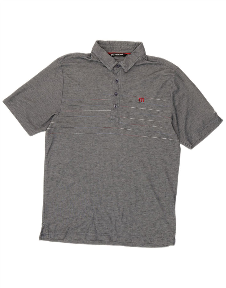 Travis Mathew herre poloshirt mellemgrå stribet bomuld