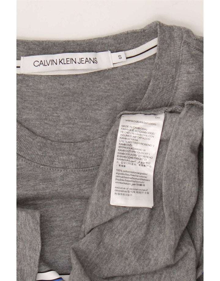 Calvin Klein Jeans Herre grafisk T-shirt Top Lille grå bomuld