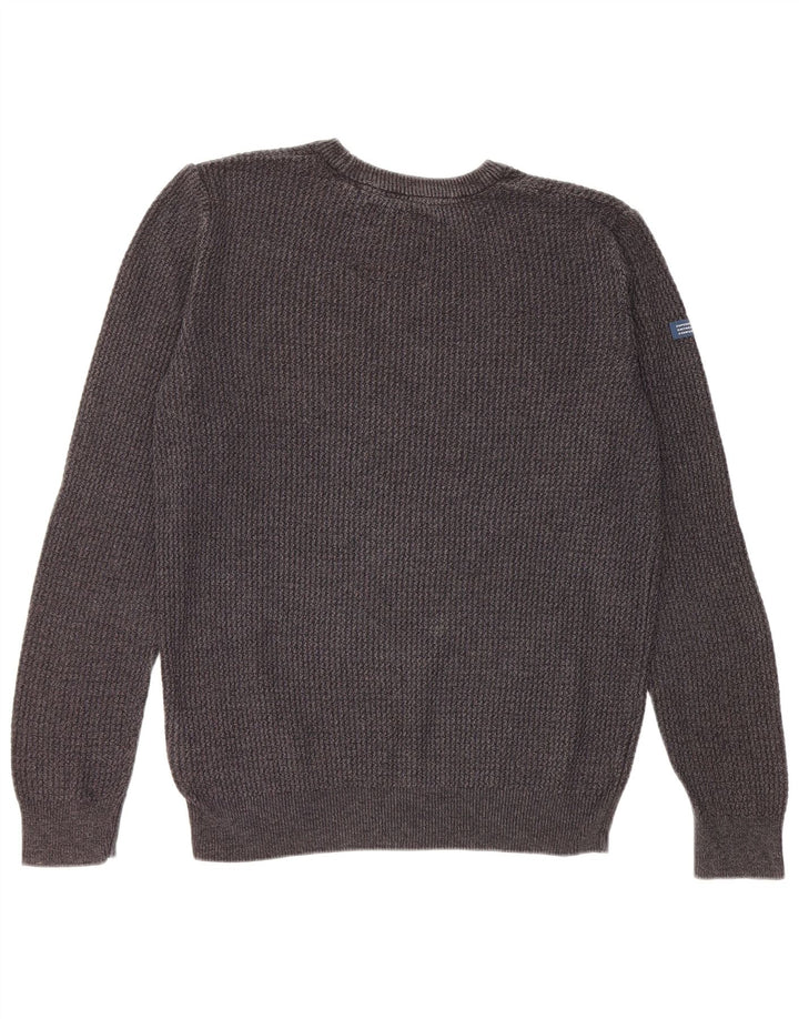 Superdry Herre sweater med rund hals, mellemgrå bomuld