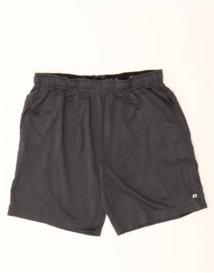 RUSSELL ATHLETIC Mens Dri-Power Sport Shorts UK 32/34 Medium Grey Vintage Russell Athletic and Second-Hand Russell Athletic from Messina Hembry 